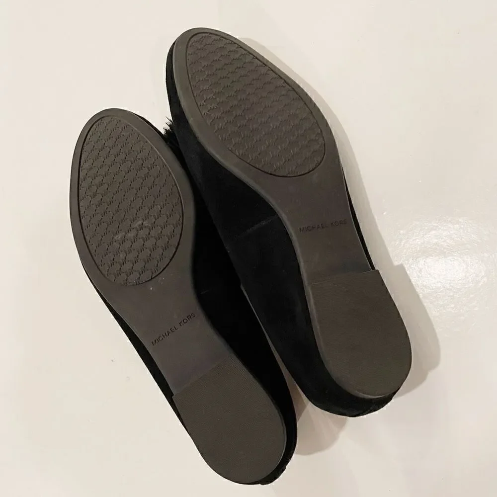 Michael Kors Fara Loafer Slip On Pom Pom Loafer Flats 7.5 Black